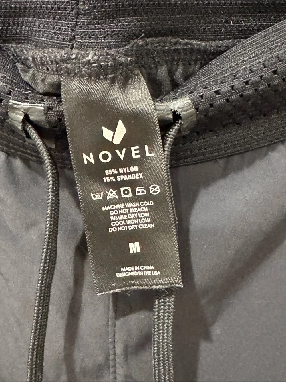 Novel Size Medium Athletic Shorts Double Lined Black